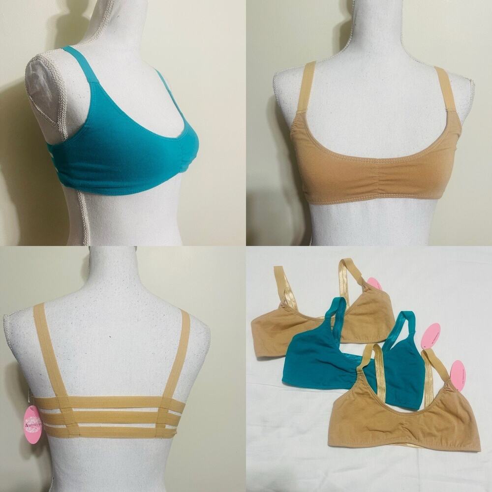 3-pack‎ Anemone Sexy Soft Stretch Comfy Bra Lingerie Pentagram Strappy Back